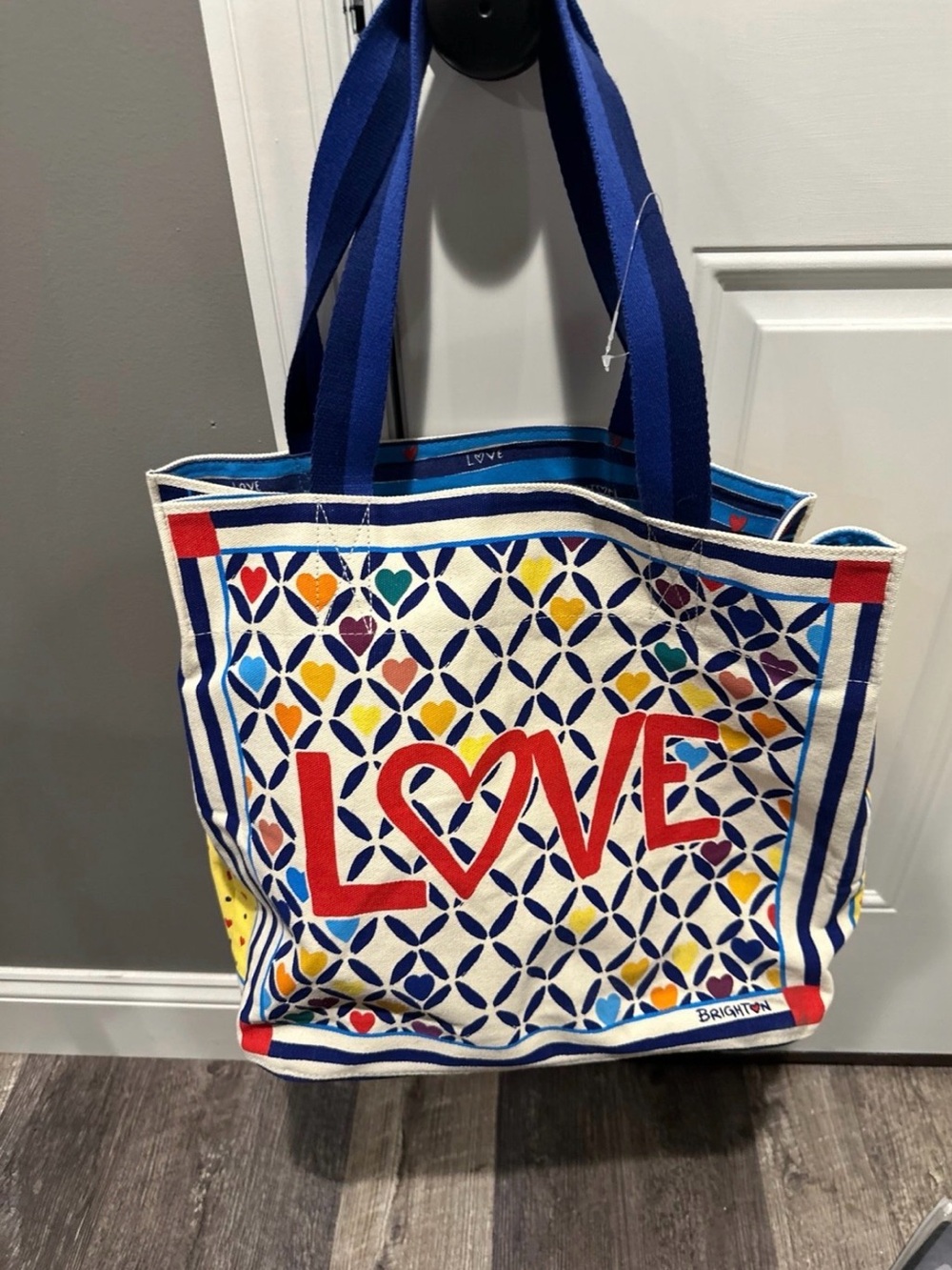 Brighton Blue, Red & Multicolor Canvas LOVE Tote